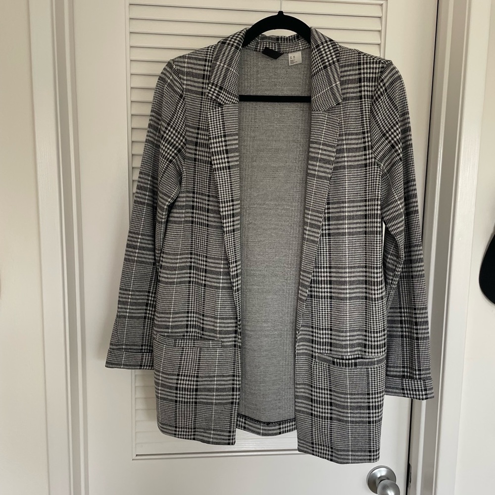 Cotton plaid blazer